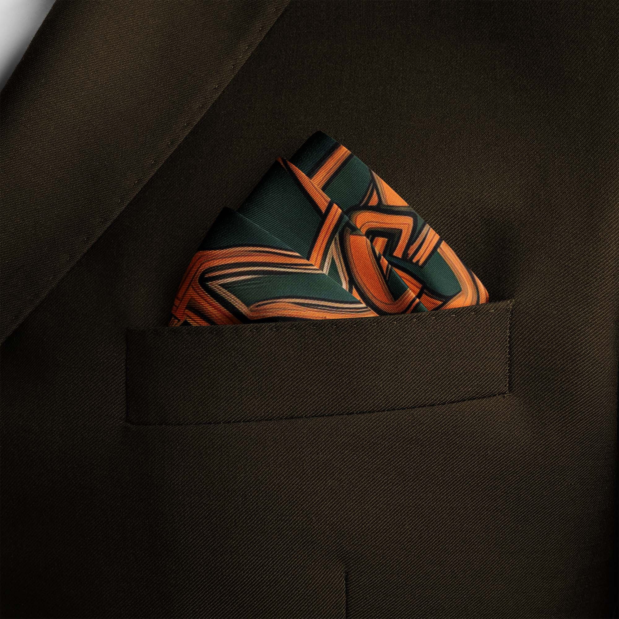 GREEN CELTIC SILK POCKET SQUARES