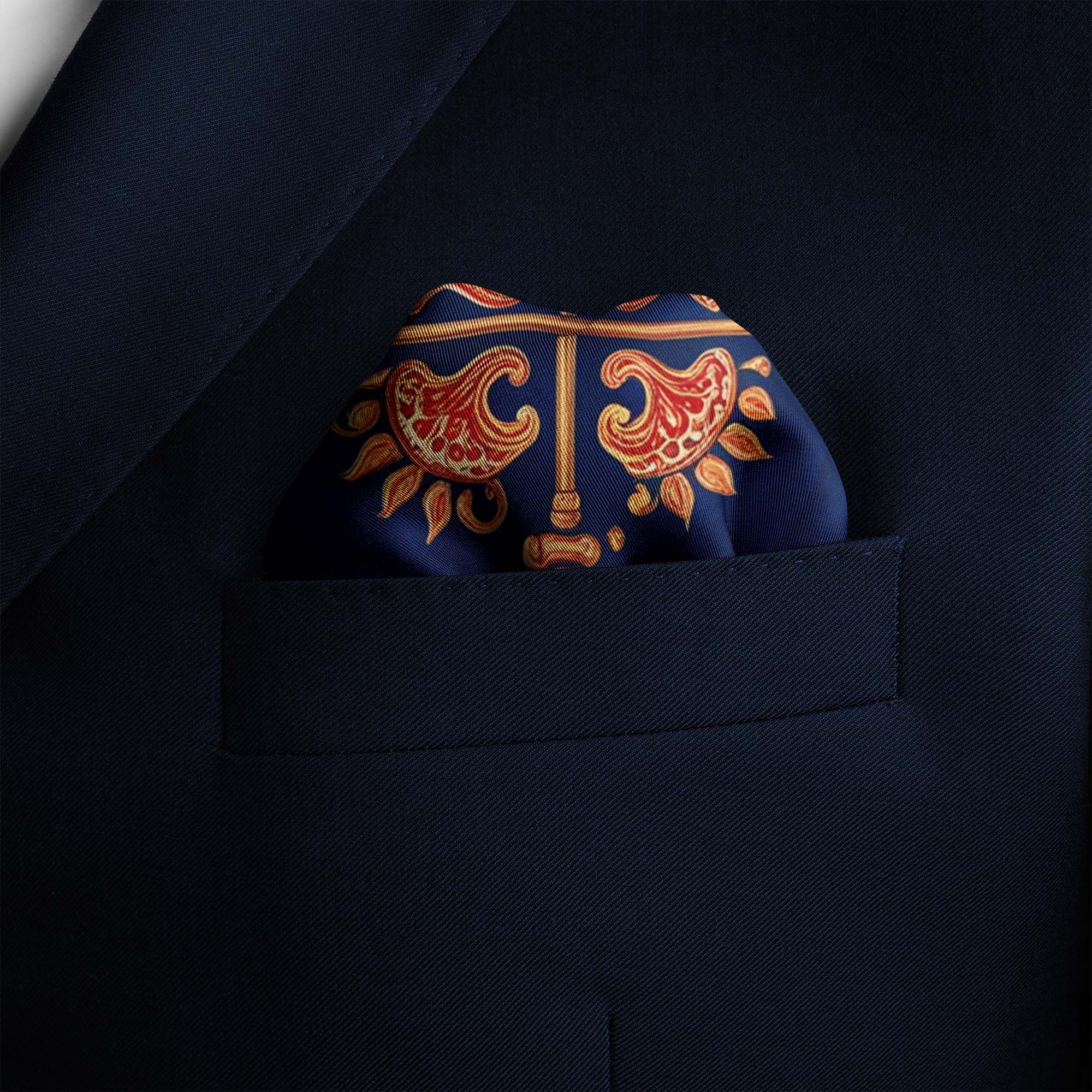 KANTHA WORK SILK POCKET SQUARE