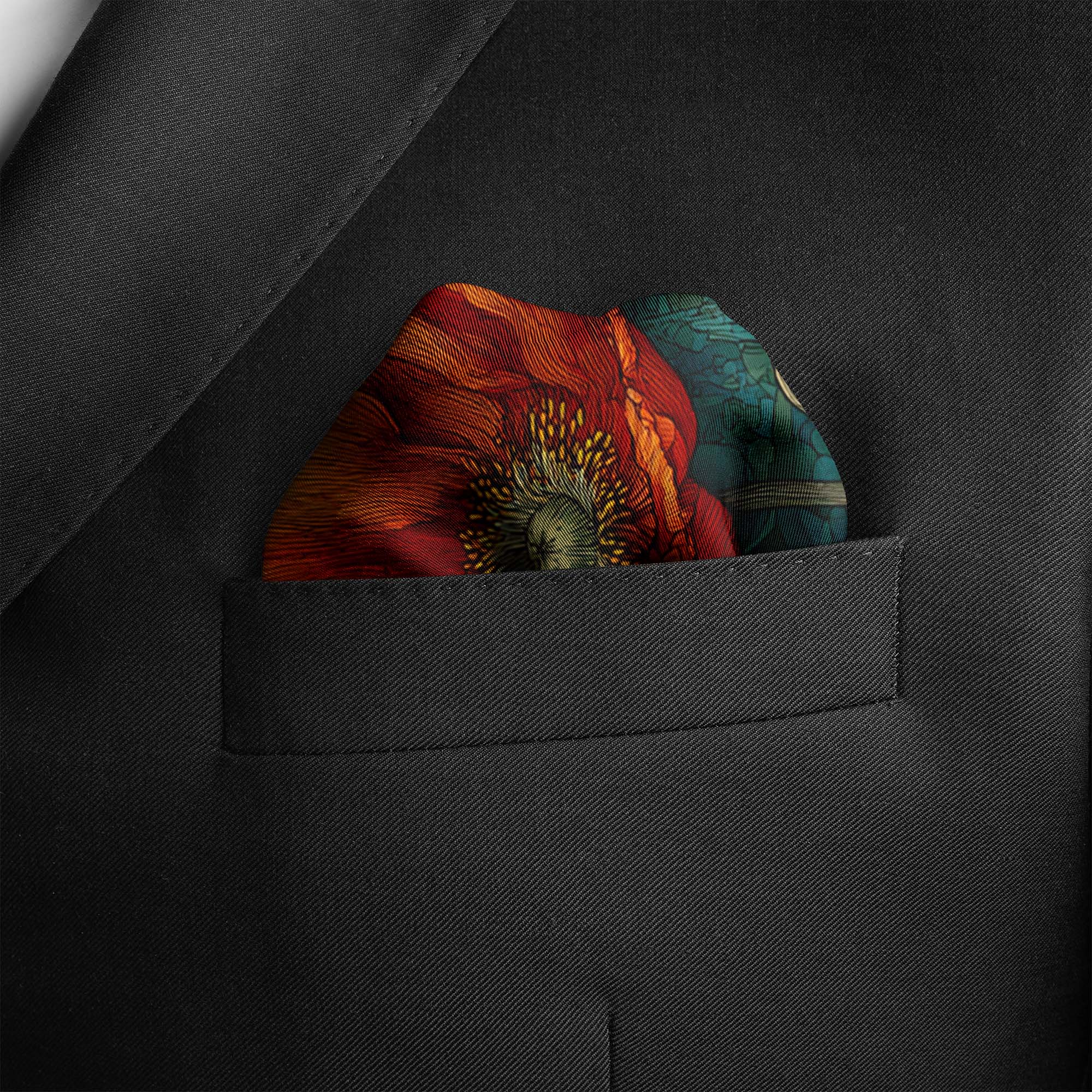 EMBER PETALS SILK POCKET SQUARE