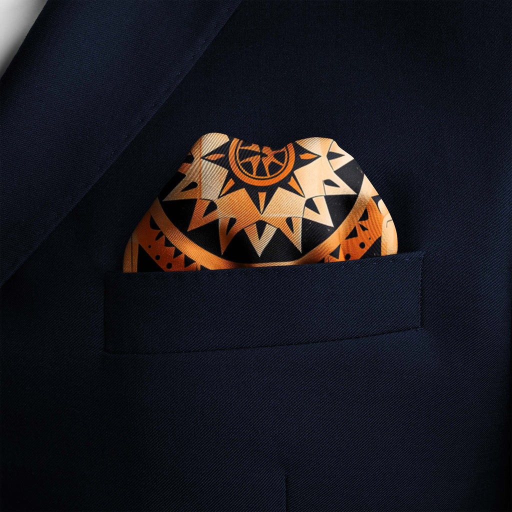 FOLK ART PATTERN SILK POCKET SQUARE
