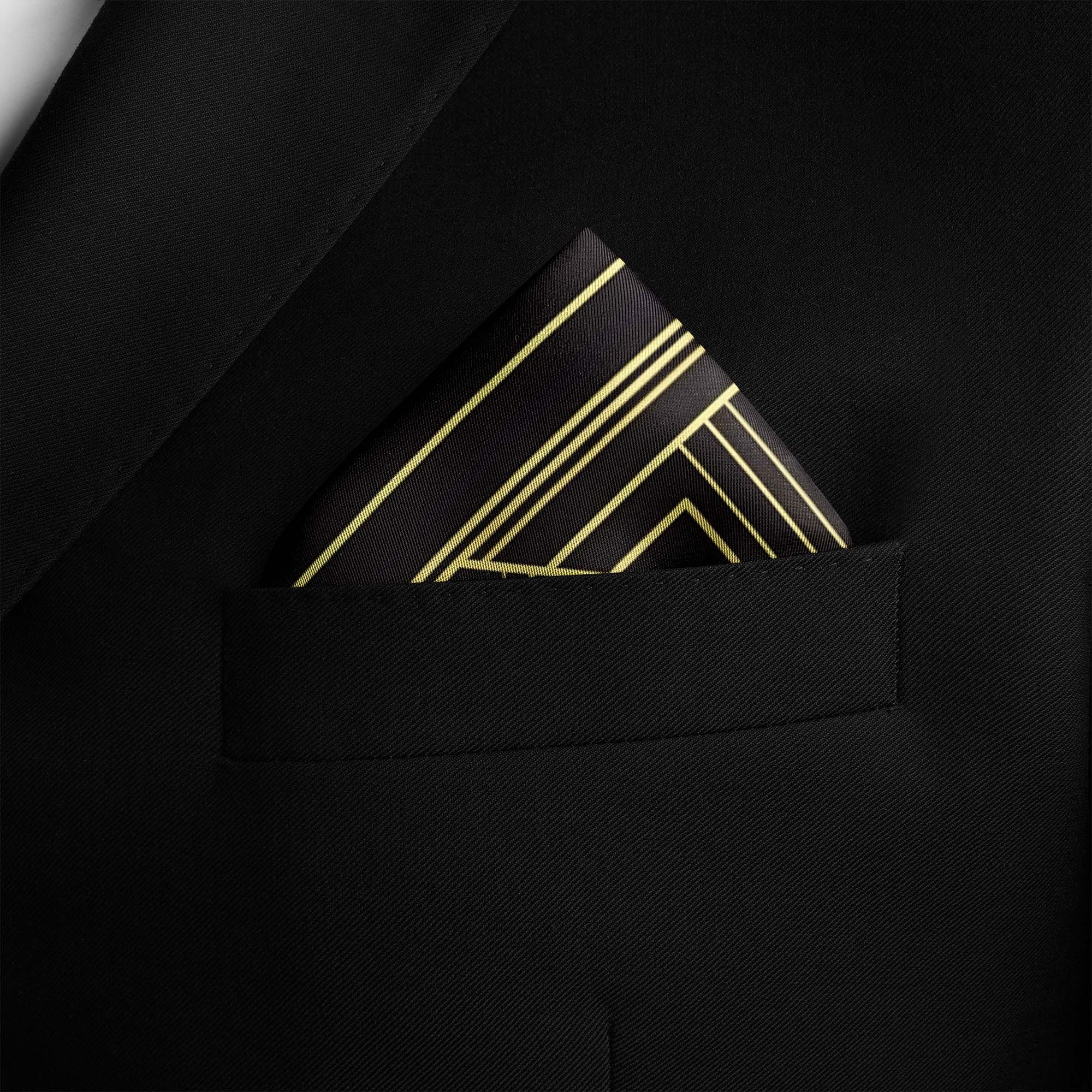 CHIC GOLDEN SILK POCKET SQUARE