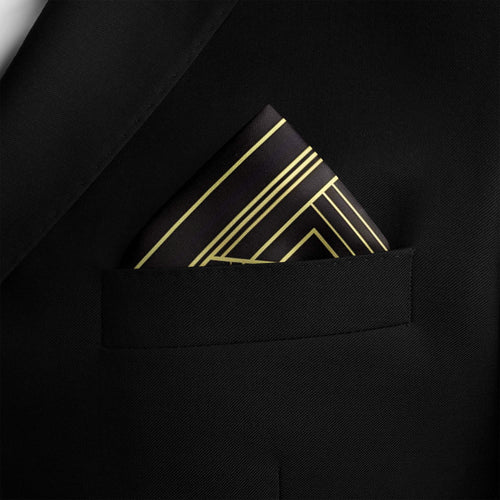 CHIC GOLDEN SILK POCKET SQUARE