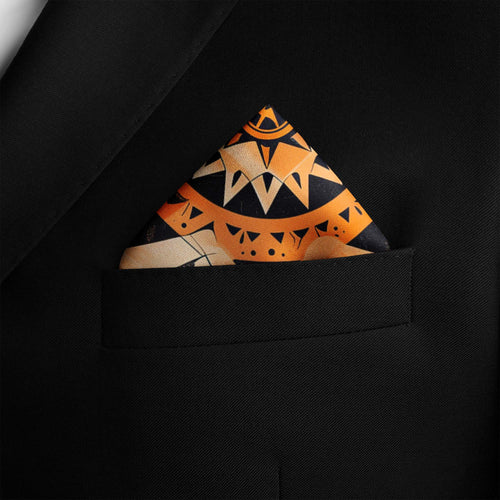 FOLK ART PATTERN SILK POCKET SQUARE