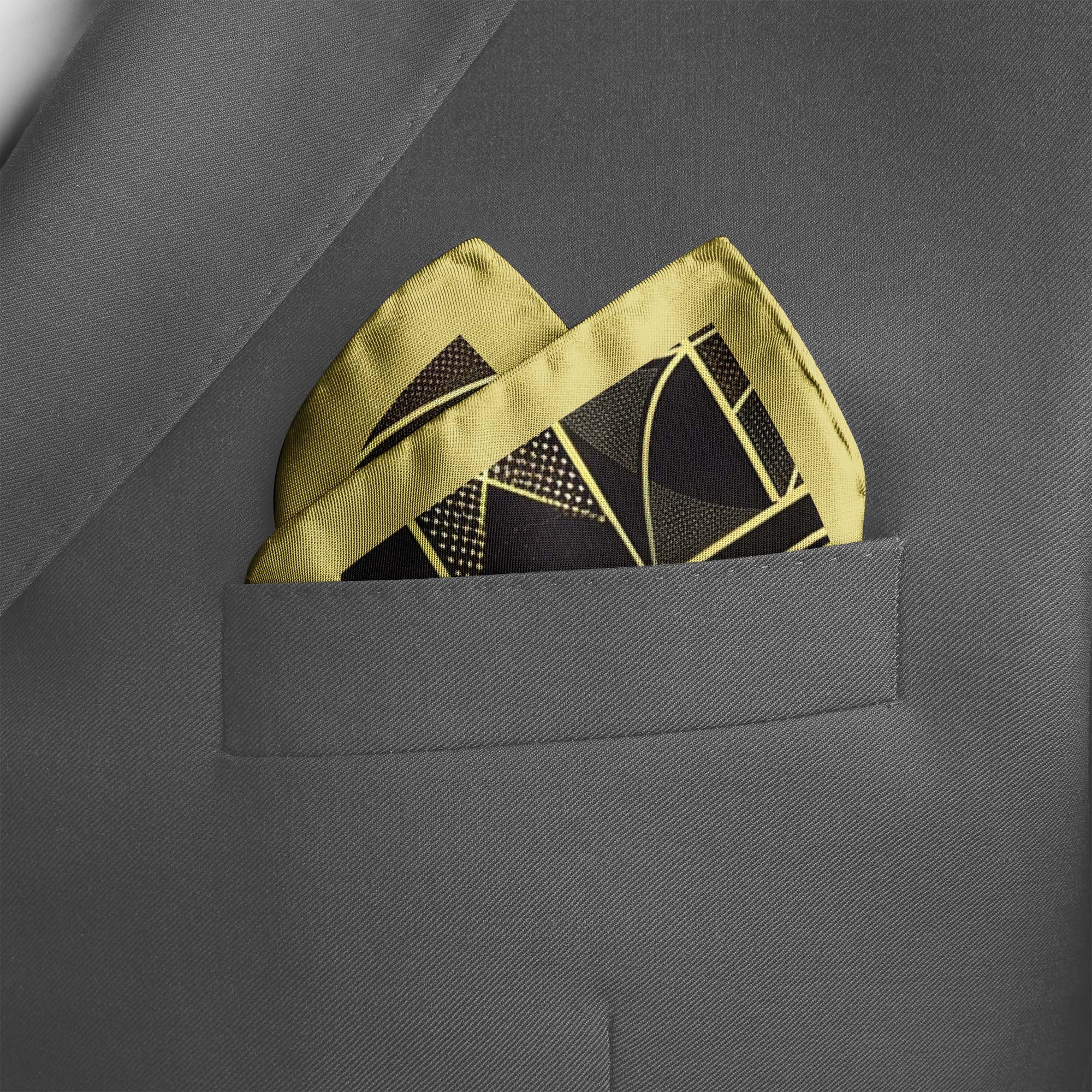 CHIC GOLDEN SILK POCKET SQUARE