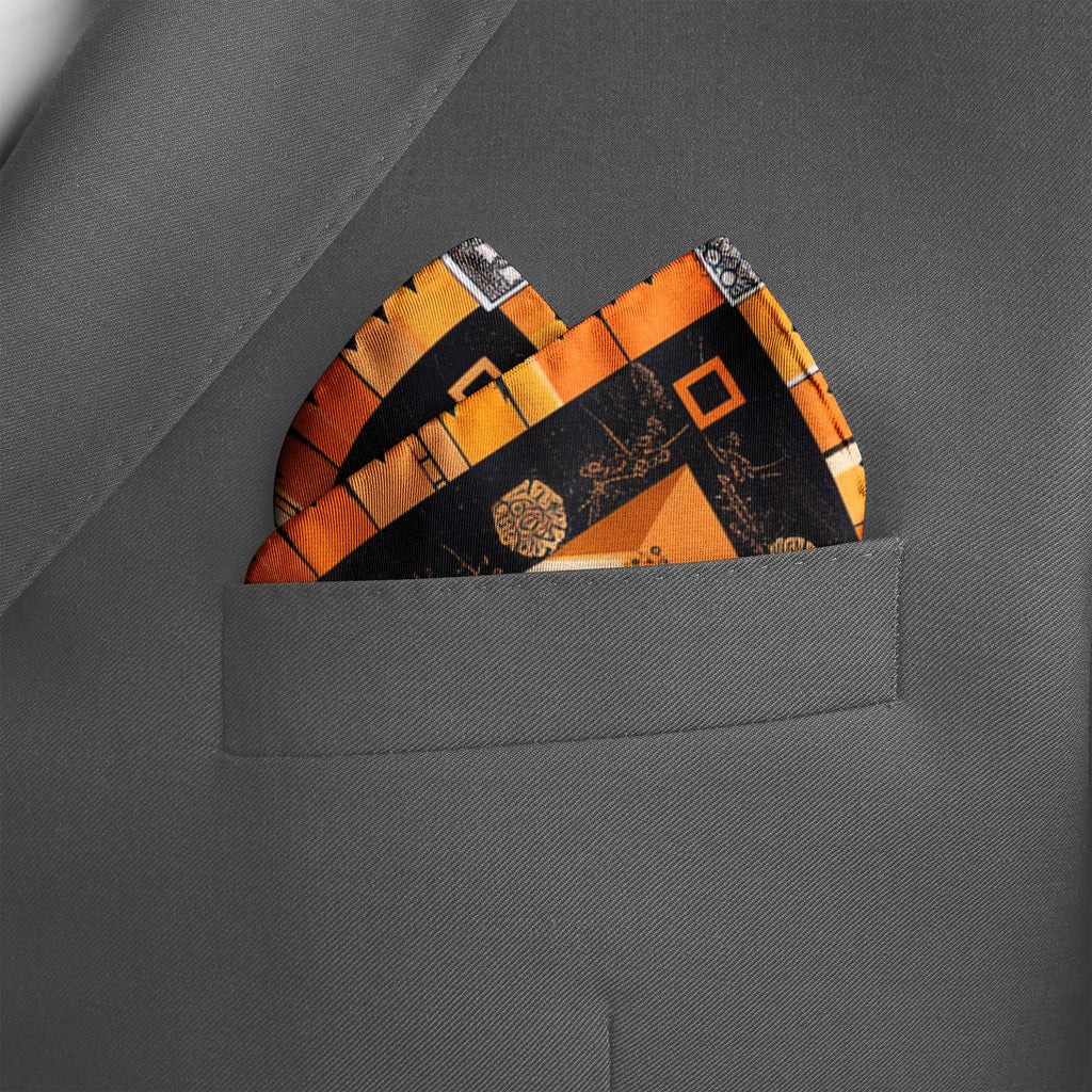 FOLK ART PATTERN SILK POCKET SQUARE