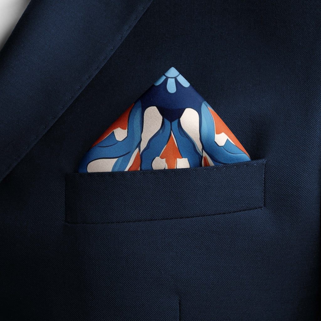 SPANISH FLORAL SILK POCKET SQUARE