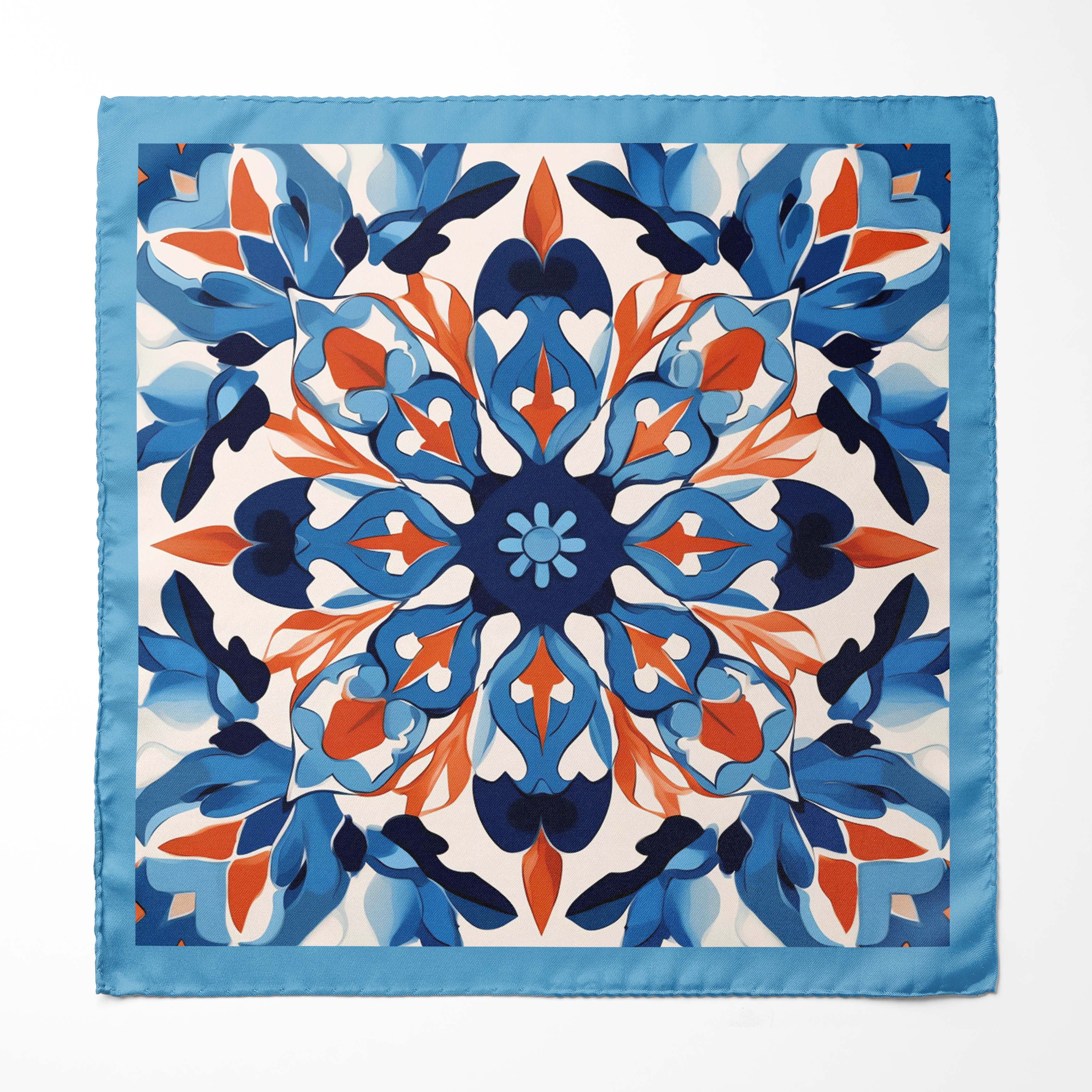 SPANISH FLORAL SILK POCKET SQUARE