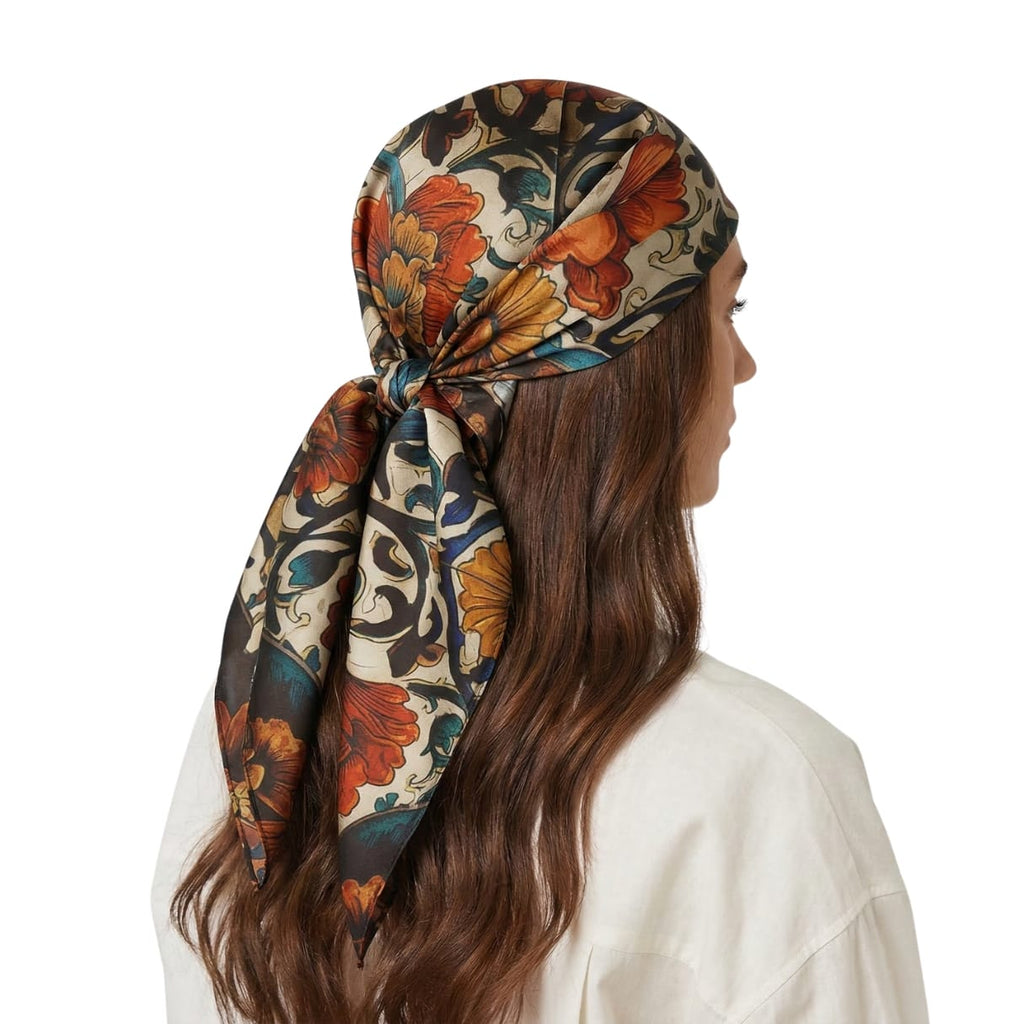 ROYAL HUMMINGBIRD SILK HEAD SCARF
