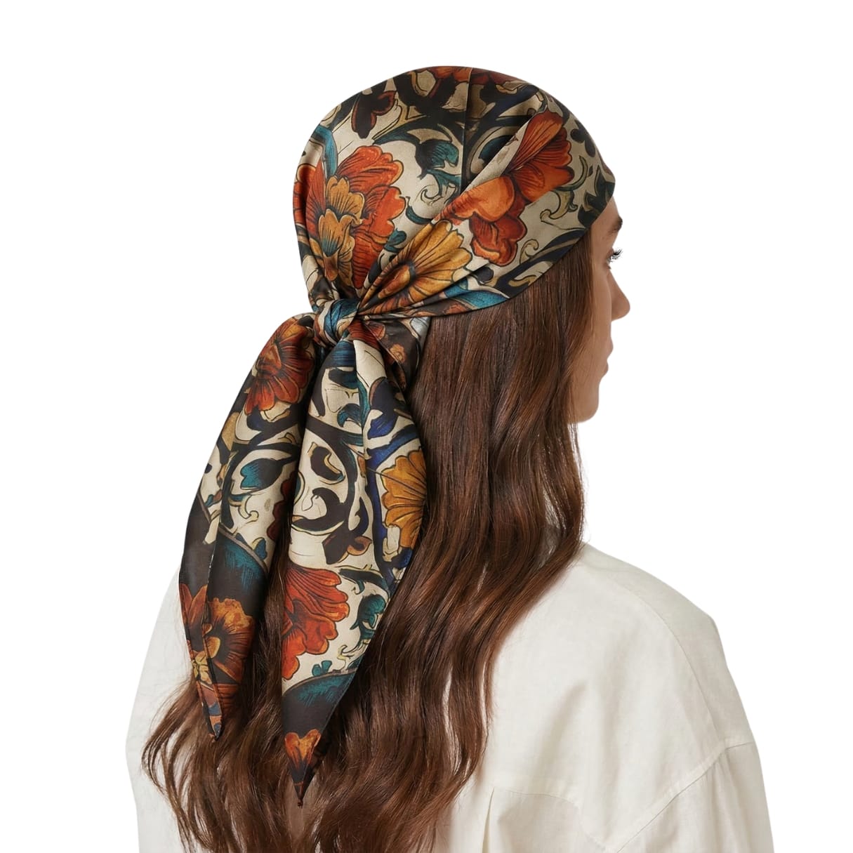 ROYAL HUMMINGBIRD SILK HEAD SCARF