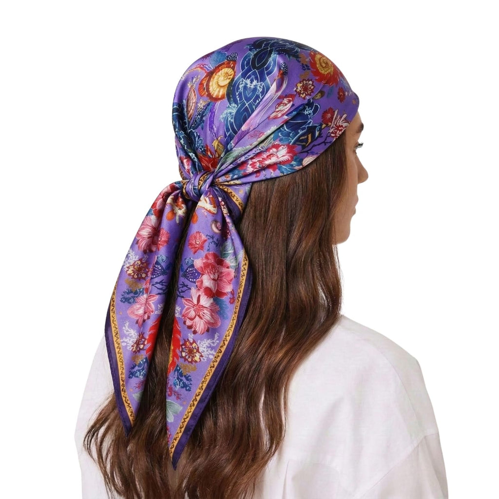 DRAGON BLOOM FANTASIA SILK HEAD SCARF