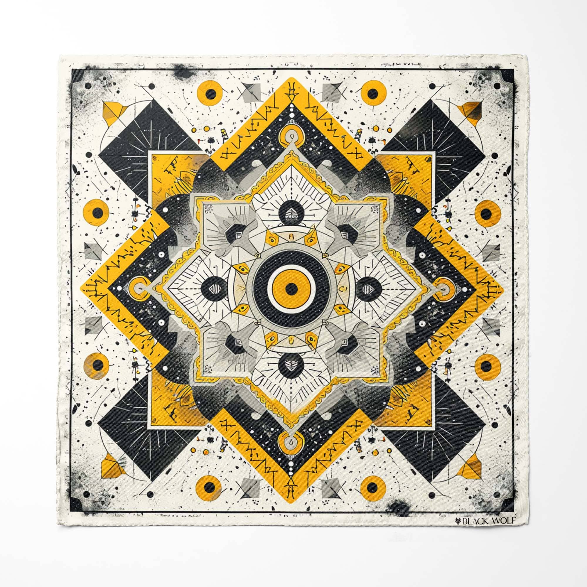 ETHNIC ABSTRACT SILK ASCOT AND POCKET SQUARE SET – PREMIUM COLLECTION