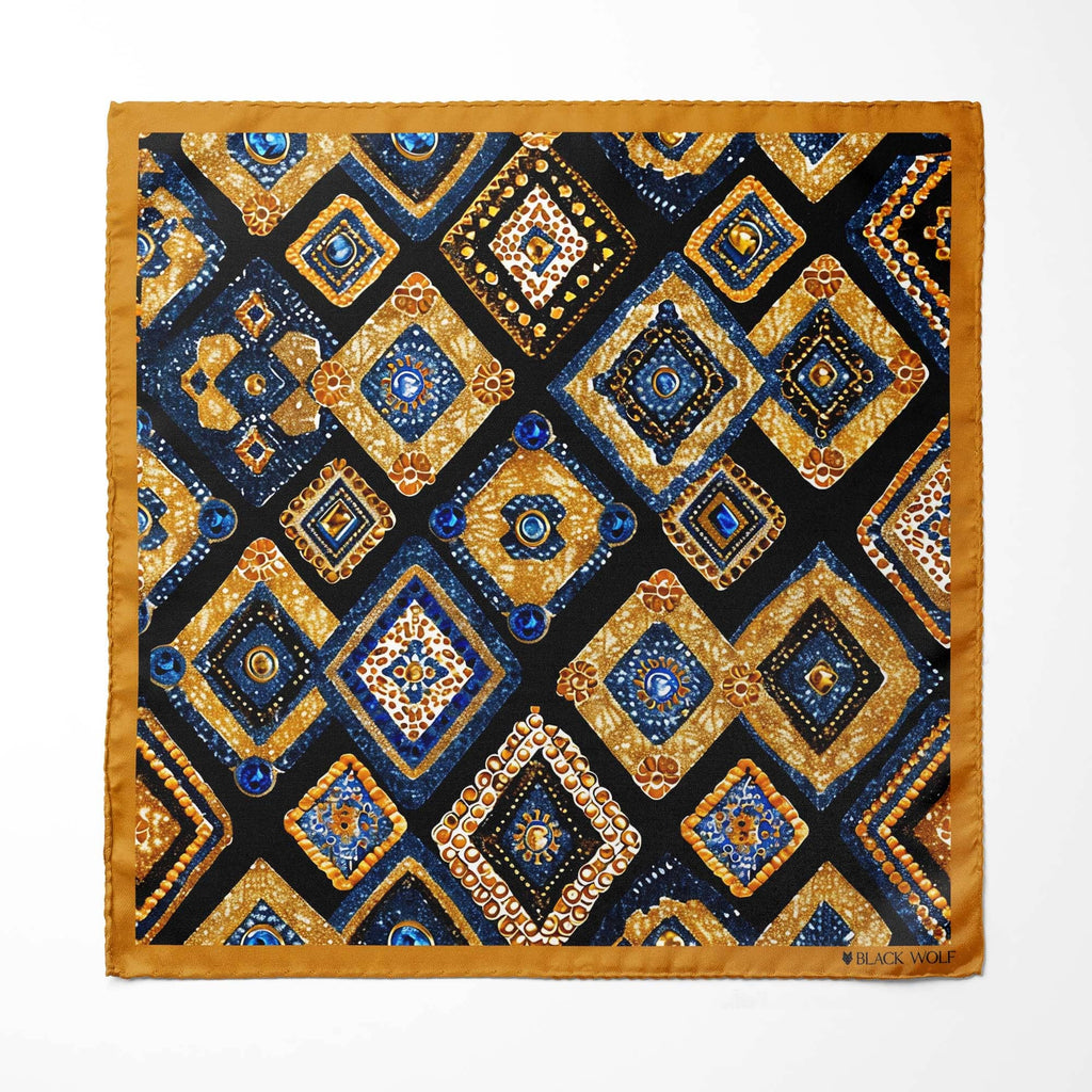 GEOMETRIC ETHNIC SILK POCKET SQUARE