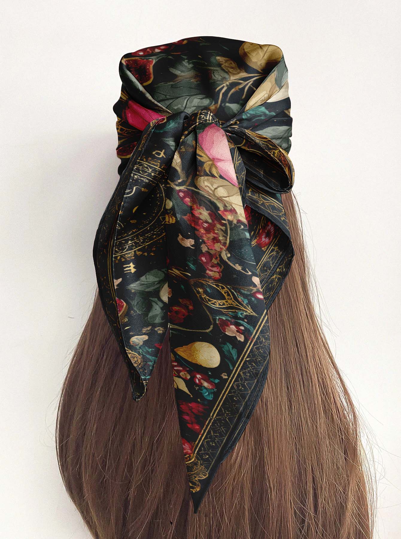 SPIRIT FLOWER SILK HEAD SCARF