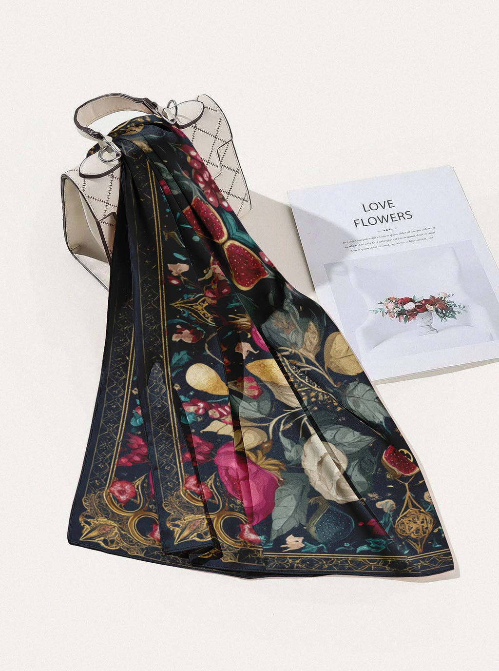 SPIRIT FLOWER SILK HEAD SCARF