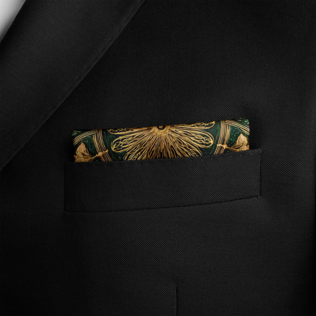 EMERALD CELESTIAL SILK POCKET SQUARE