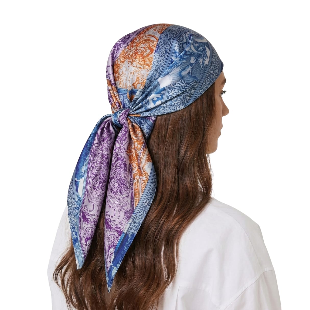 REGAL ETCHINGS SILK HEAD SCARF