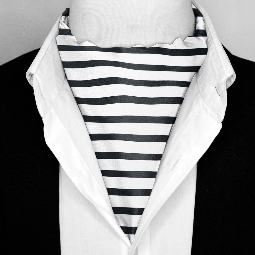 WHITE STRIPES SILK ASCOT – PREMIUM COLLECTION