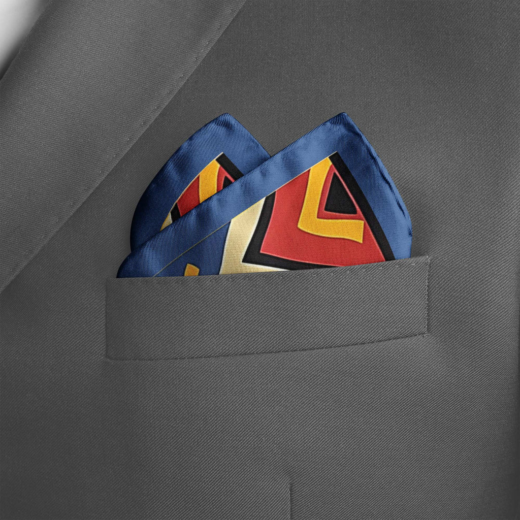 GEOMETRIC TRIBAL PATTERN SILK POCKET SQUARE
