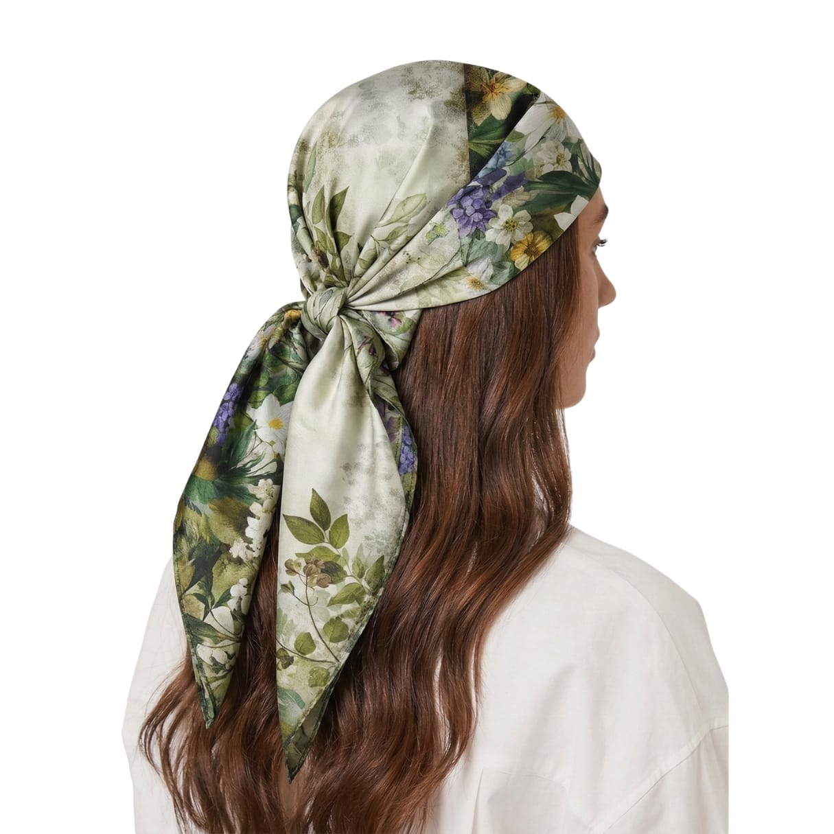 GARDEN WHISPER SILK HEAD SCARF