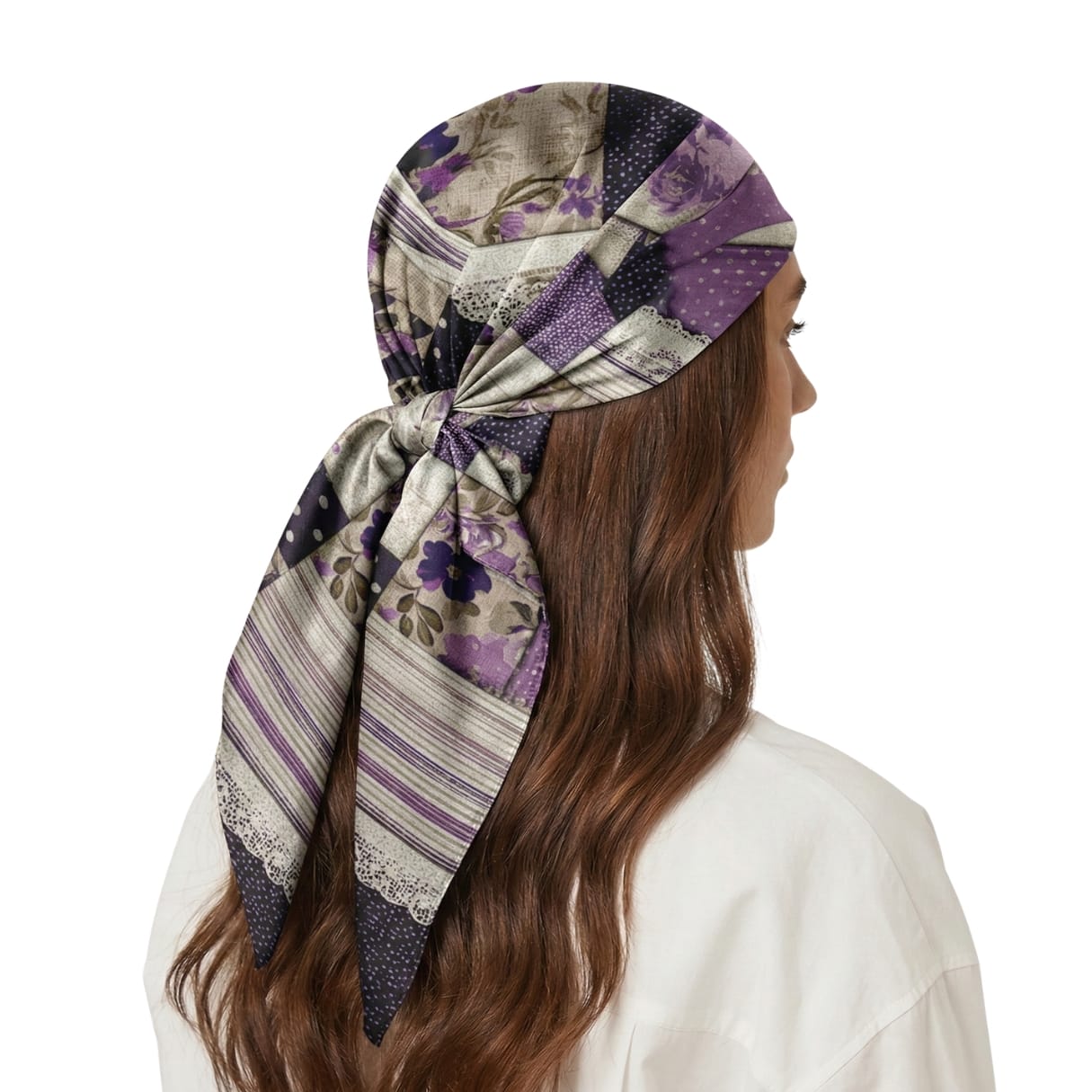 LAVENDER SILK HEAD SCARF