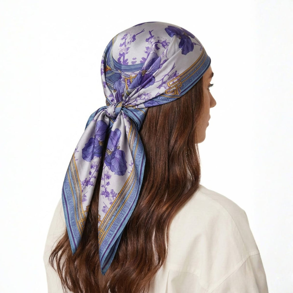 IRIS SILK HEAD SCARF