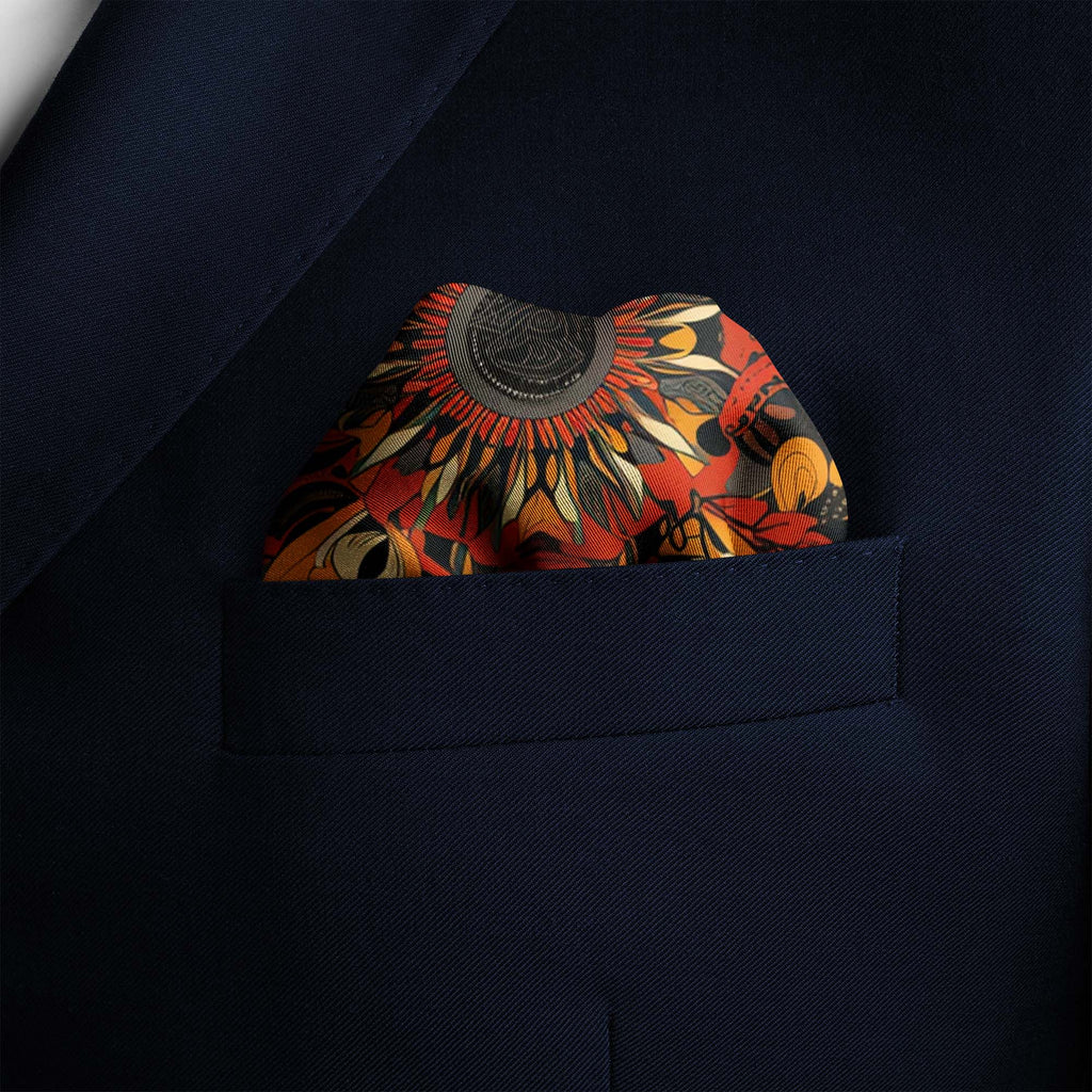FIRE DRAGON SILK POCKET SQUARE