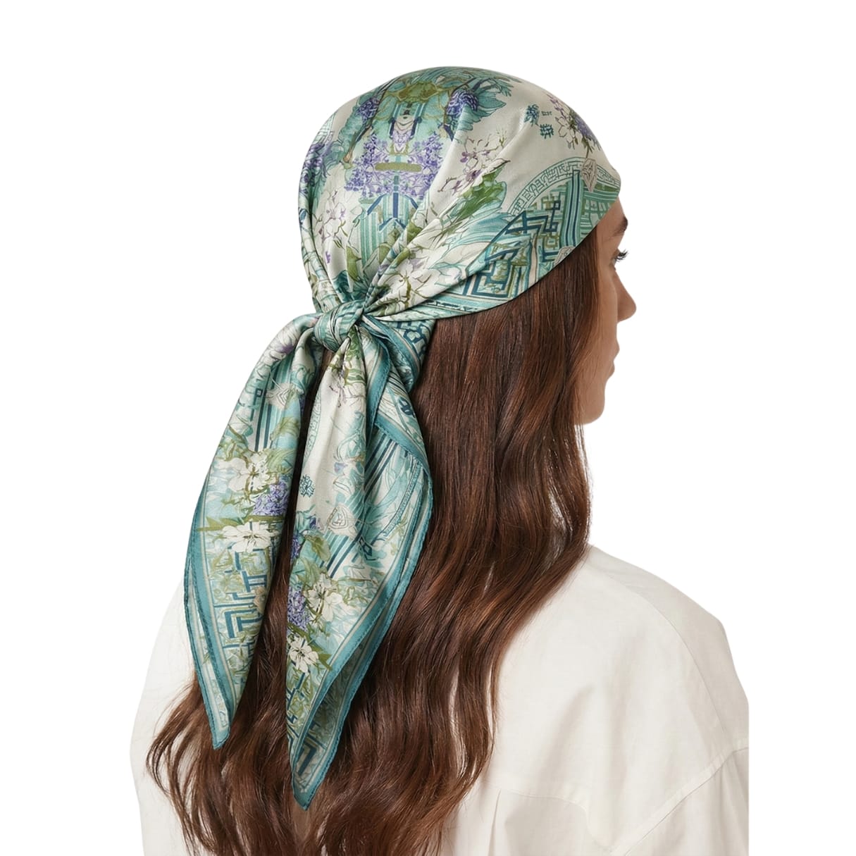 ETHEREAL LOTUS SILK HEAD SCARF