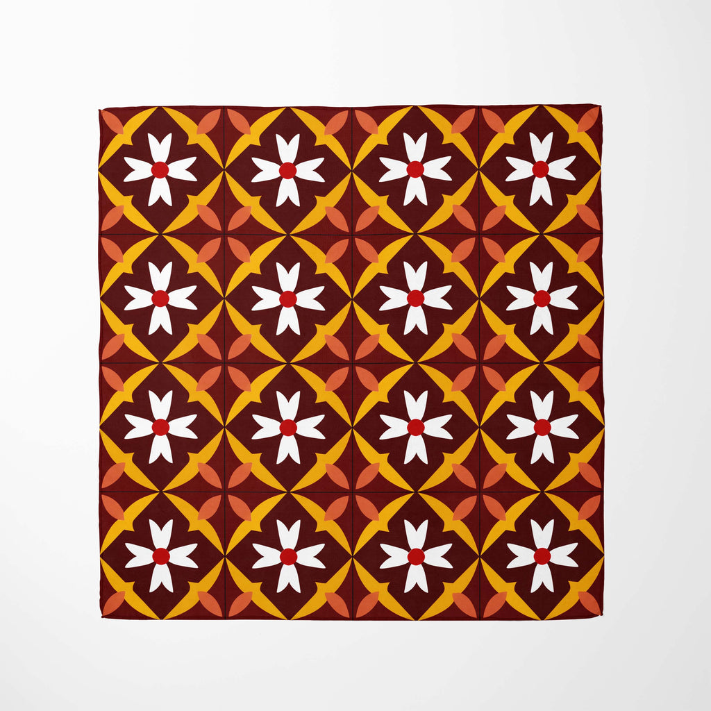 RETRO BLOOM SILK HEAD SCARF