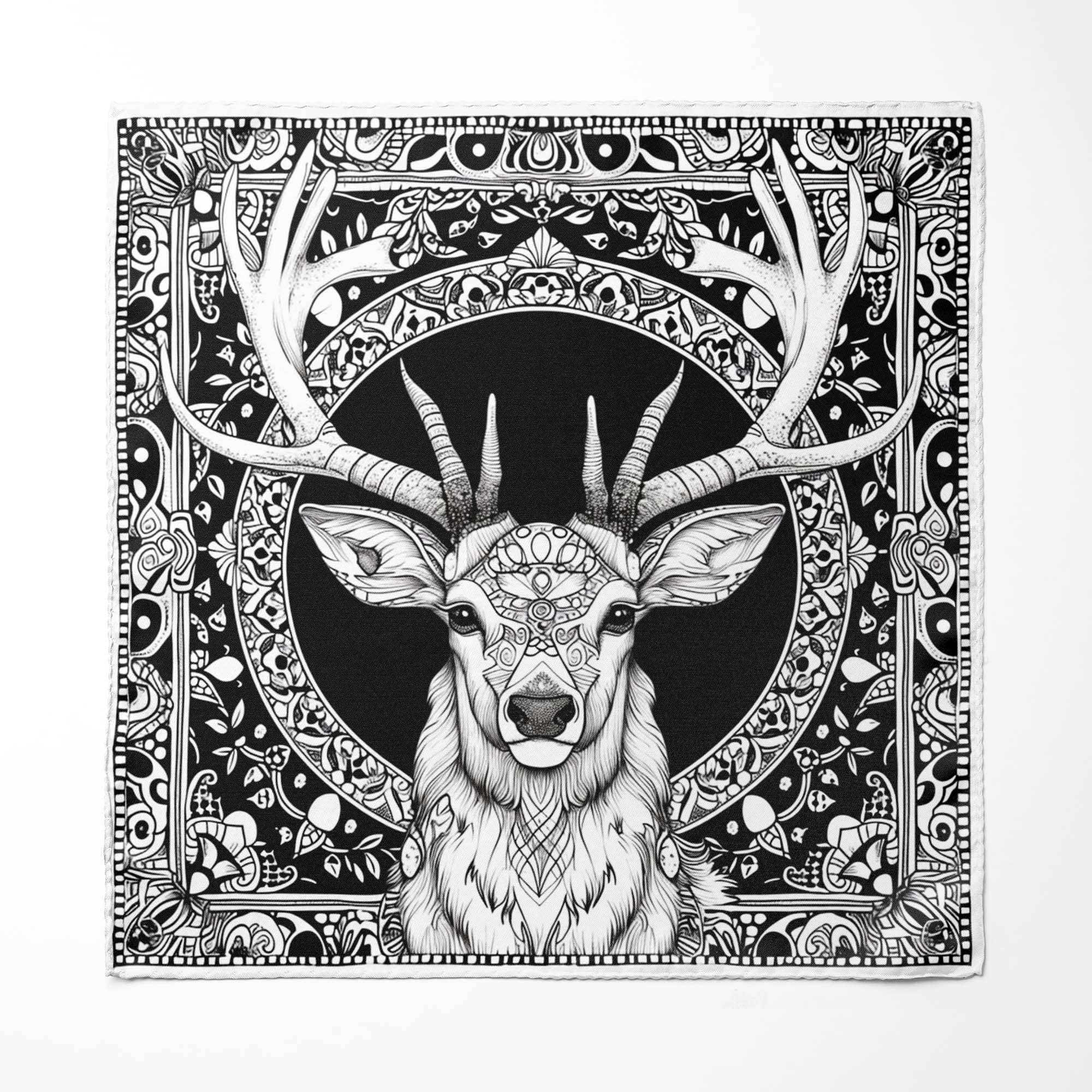 DEER HEAD MEN SCARF AND POCKET SQUARE SET – PREMIUM COLLECTION