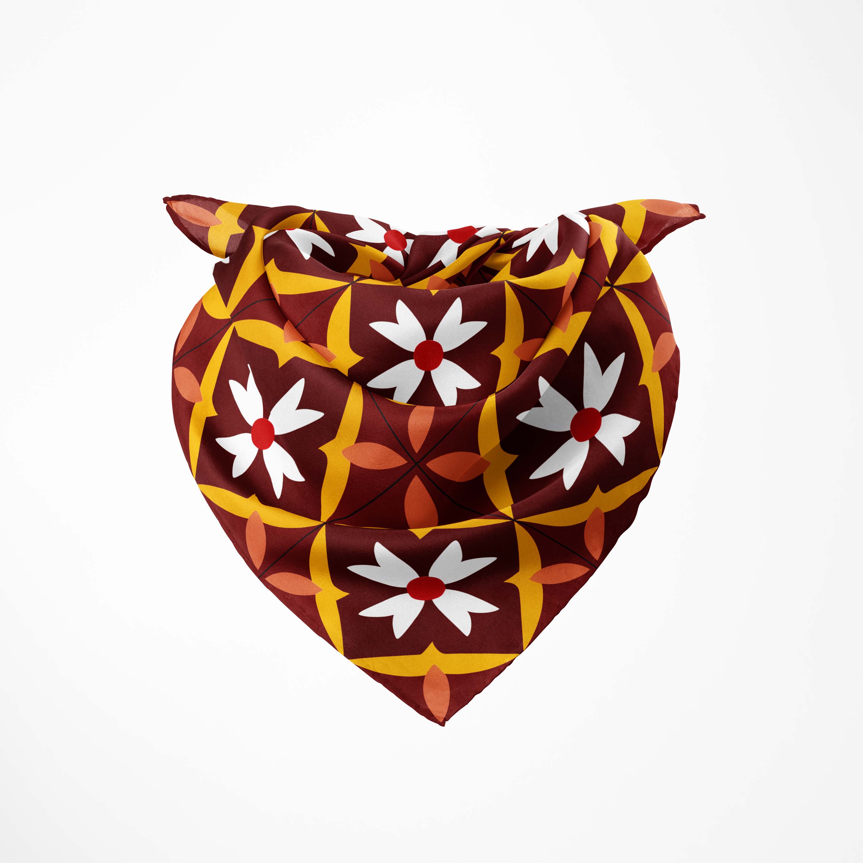 RETRO BLOOM SILK BANDANA