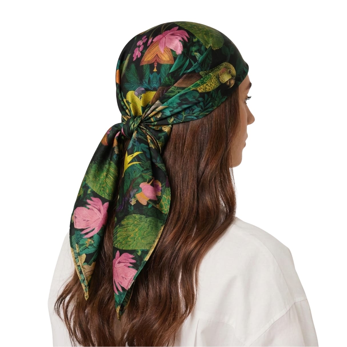 AVIAN PARADISE SILK HEAD SCARF