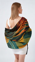 WILD LEAF HORIZON SILK LONG LADIES SCARF