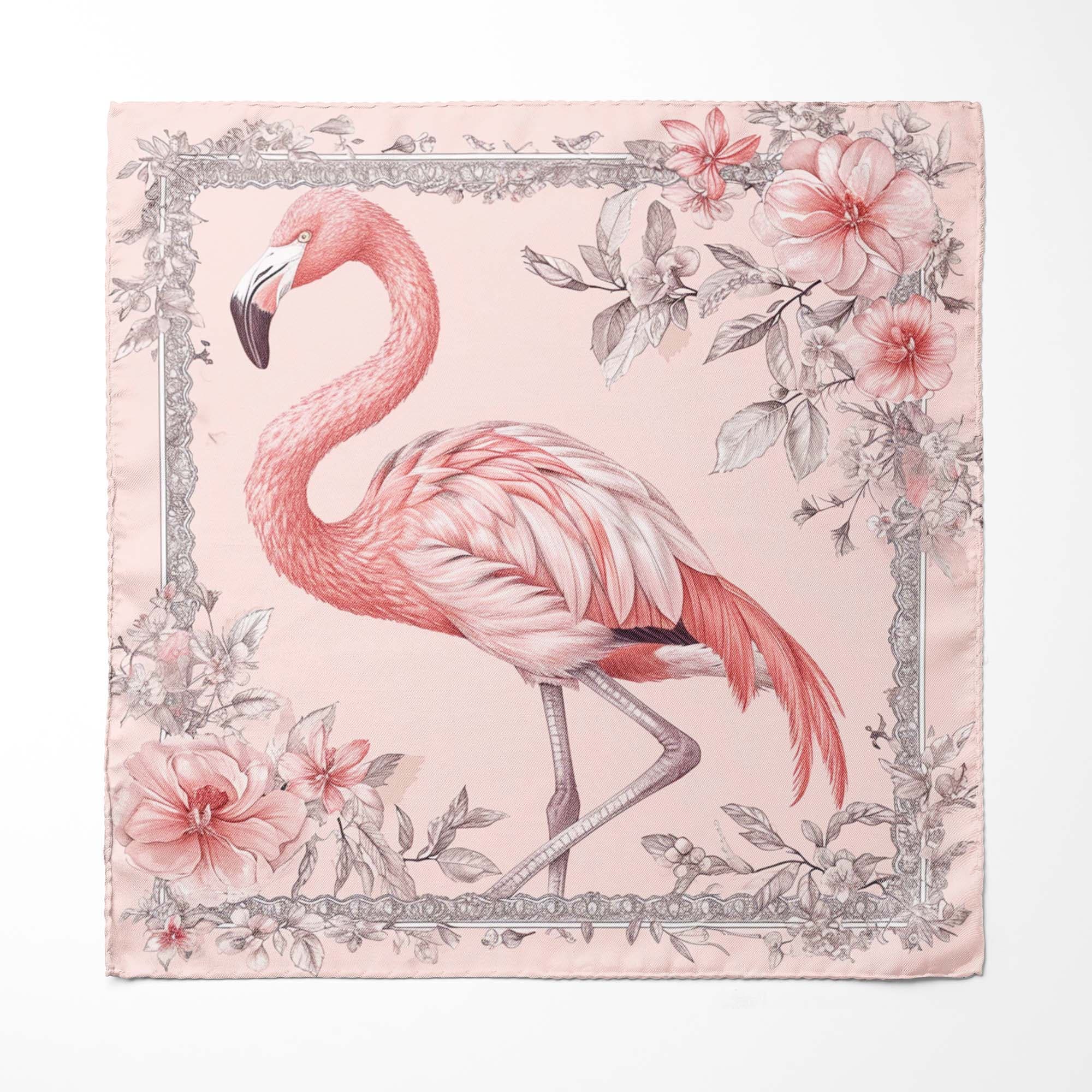 FLAMINGO SILK ASCOT AND POCKET SQUARE SET – PREMIUM COLLECTION