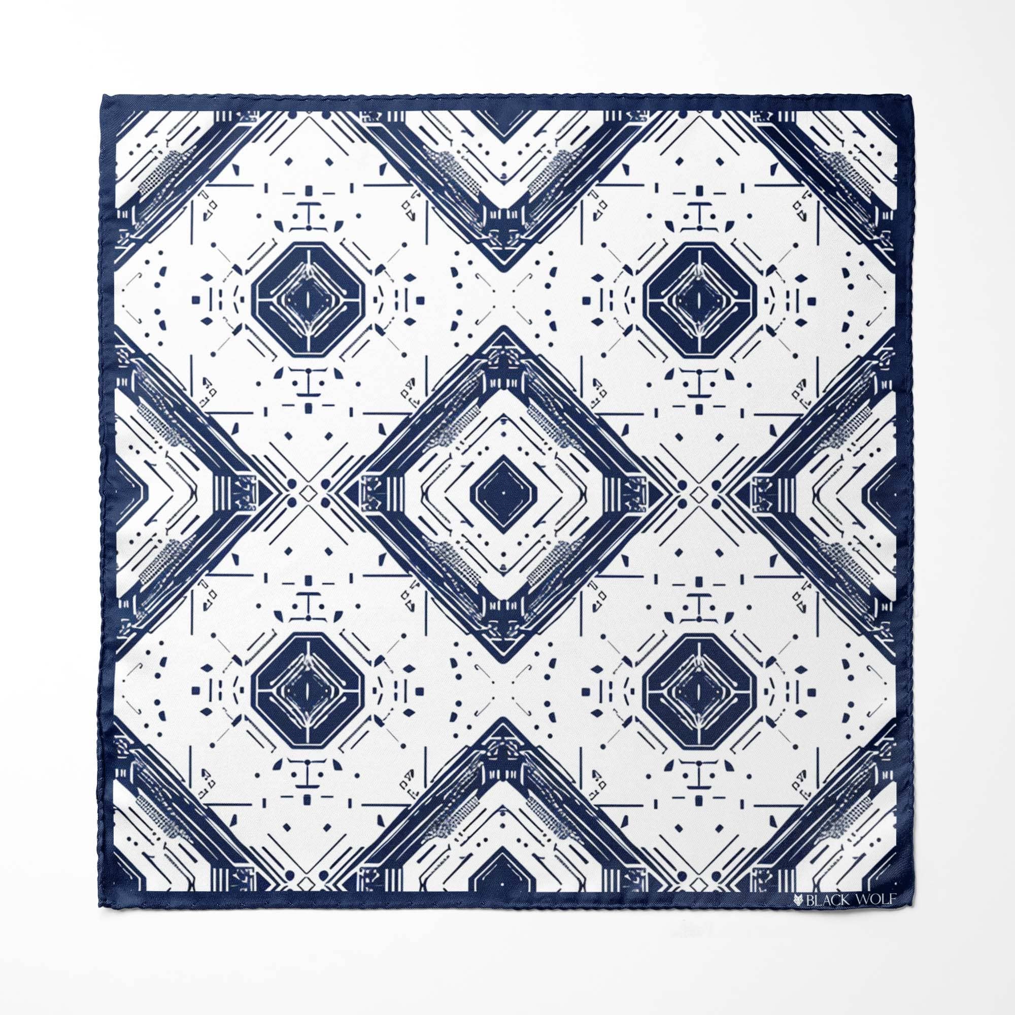 GEOMETRIC ABSTRACT MEN SCARF AND POCKET SQUARE SET – PREMIUM COLLECTION