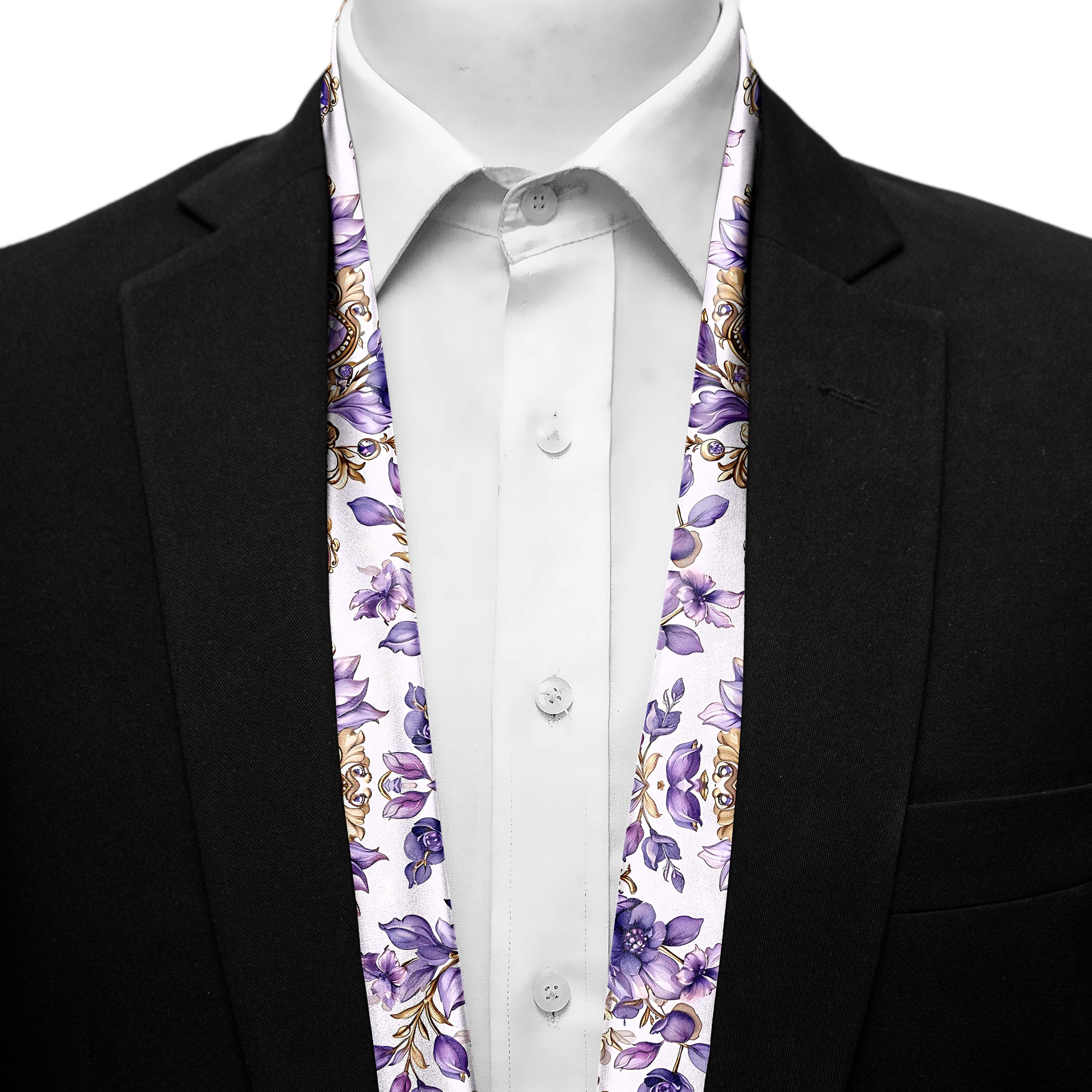 LISIANTHUS FLOWERS MEN SCARF - PREMIUM COLLECTION