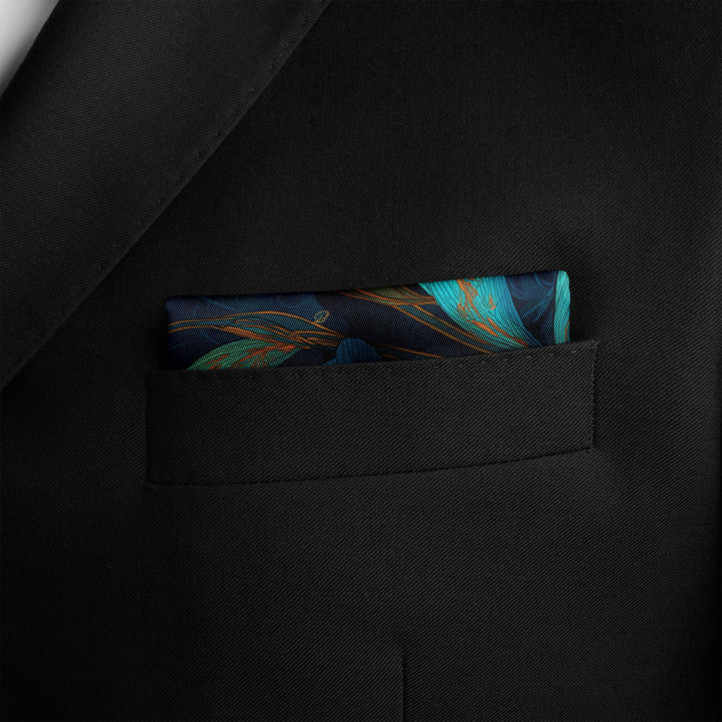 NOCTURNAL PETALS SILK POCKET SQUARE