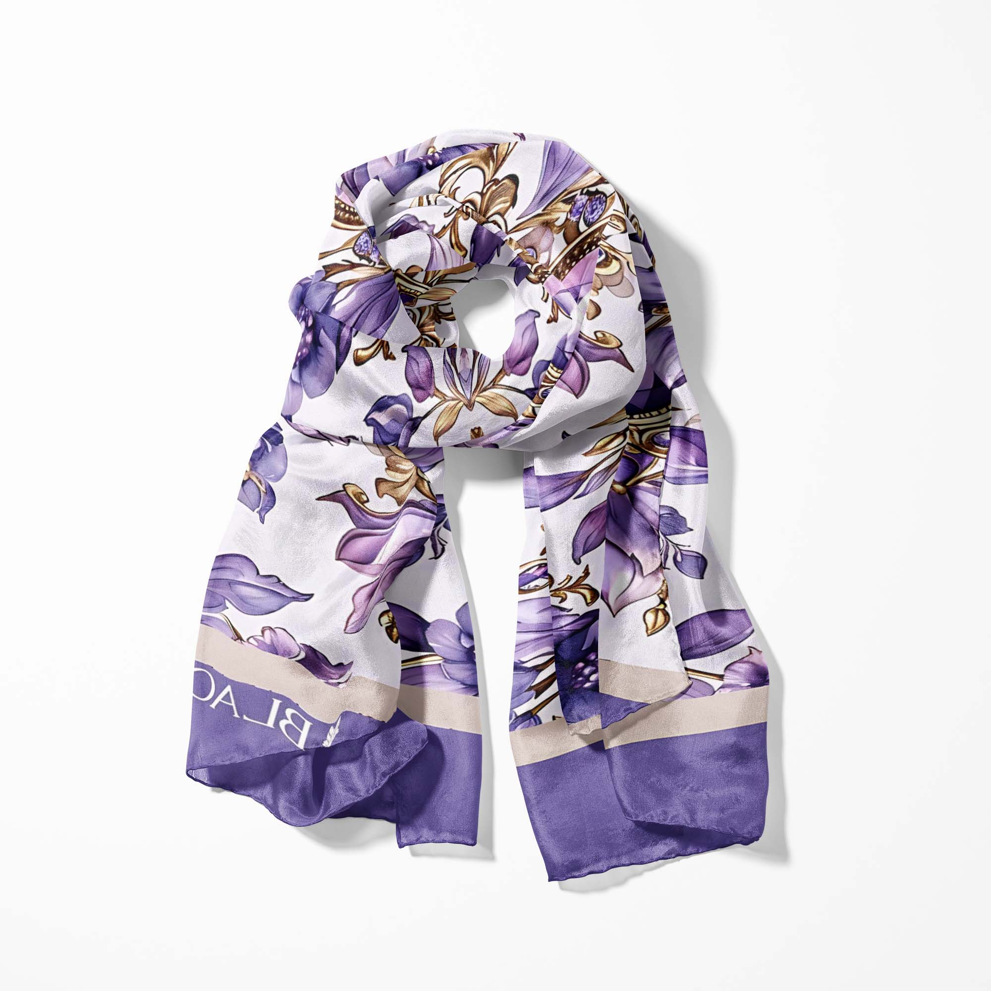 LISIANTHUS FLOWERS MEN SCARF AND POCKET SQUARE SET – PREMIUM COLLECTION