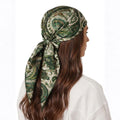 EMERALD PAISLEY SILK HEAD SCARF