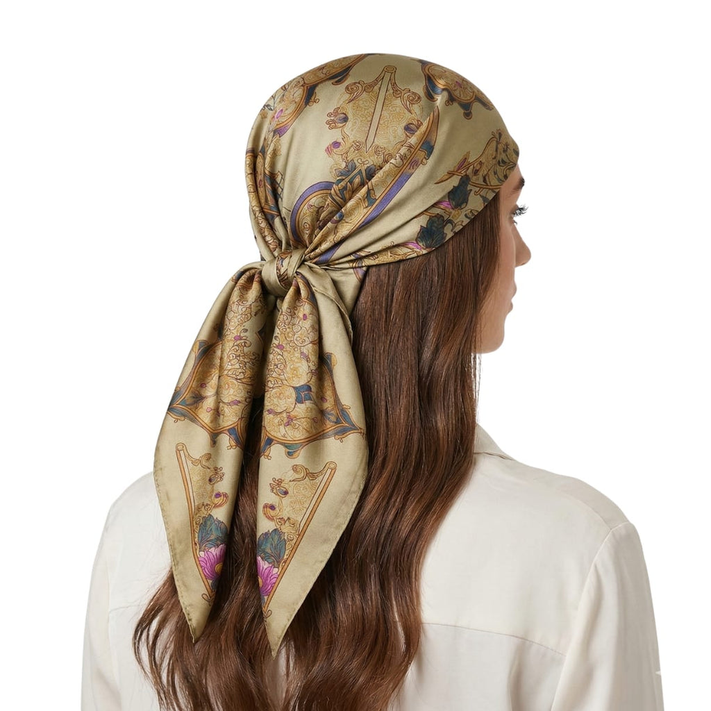 MAJESTIC LOTUS SILK HEAD SCARF