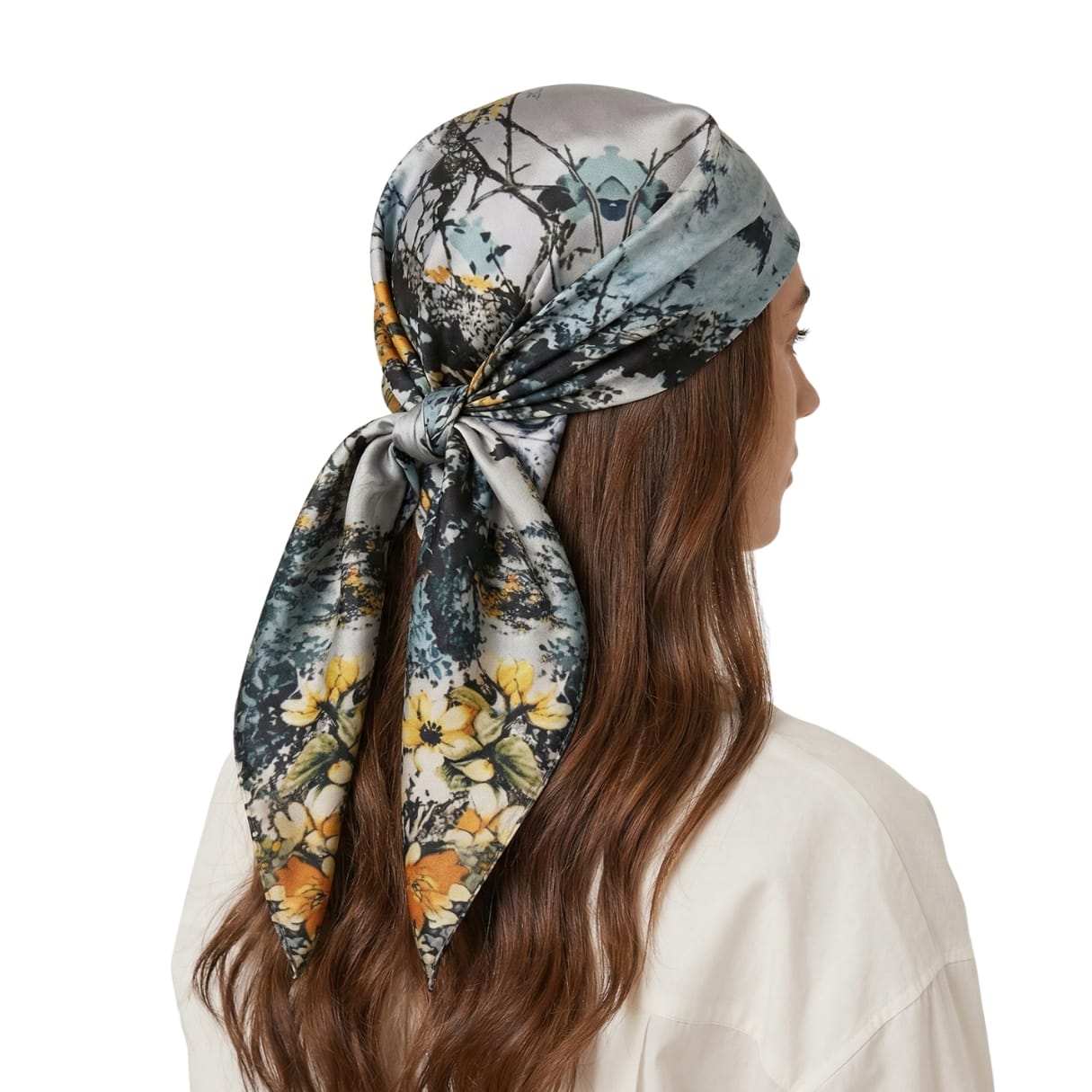 WHISPERS OF SPRING SILK HEAD SCARF