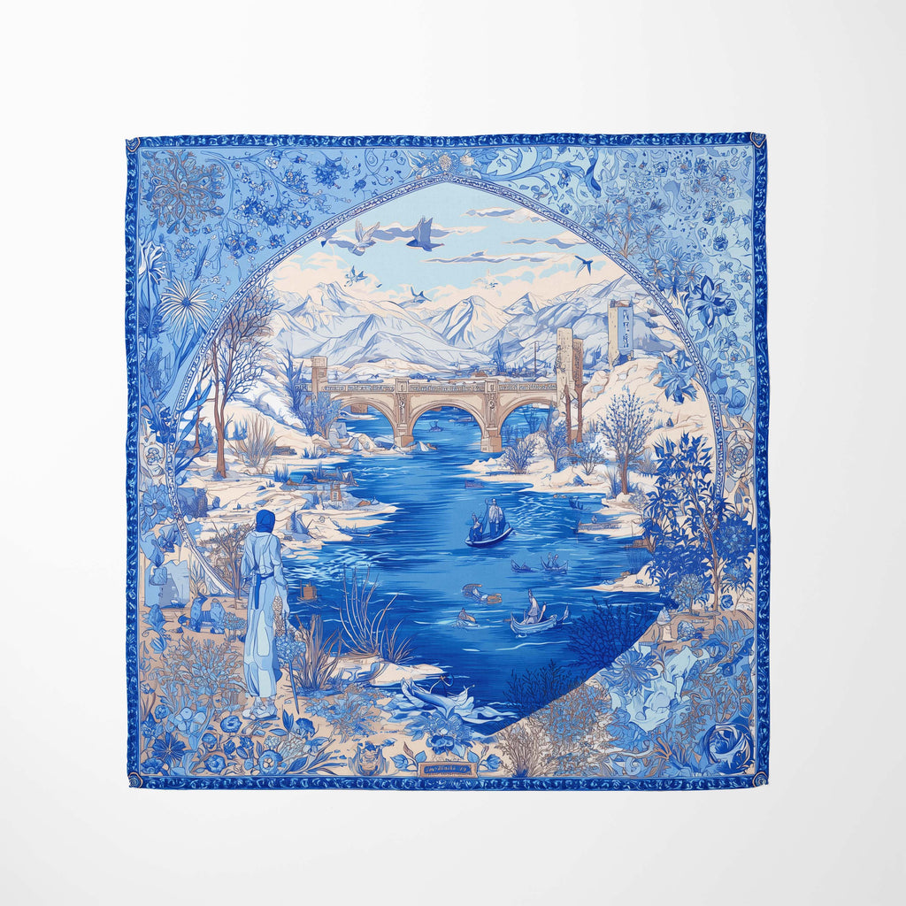 IMPERIAL PORCELAIN SILK HEAD SCARF