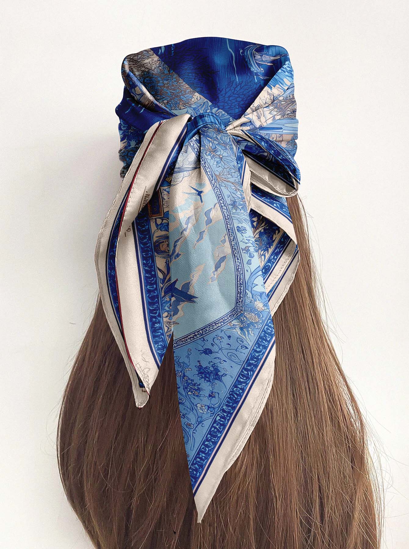 IMPERIAL PORCELAIN SILK HEAD SCARF