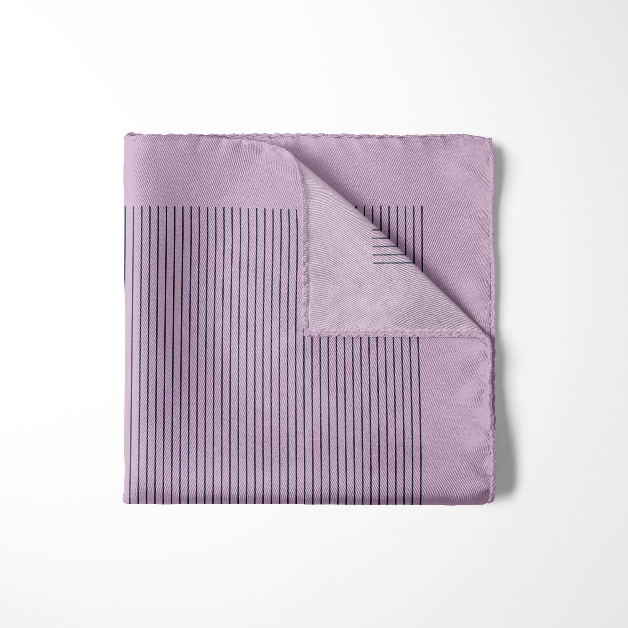 LILAC STRIPE SILK POCKET SQUARE