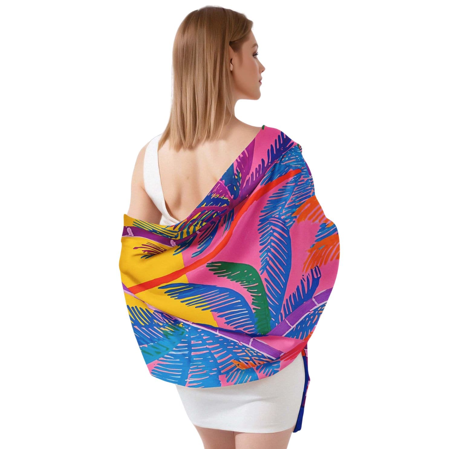 SUNSET PARADISE SILK LONG LADIES SCARF