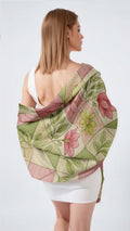 PASTEL BOTANICAL SILK LONG LADIES SCARF