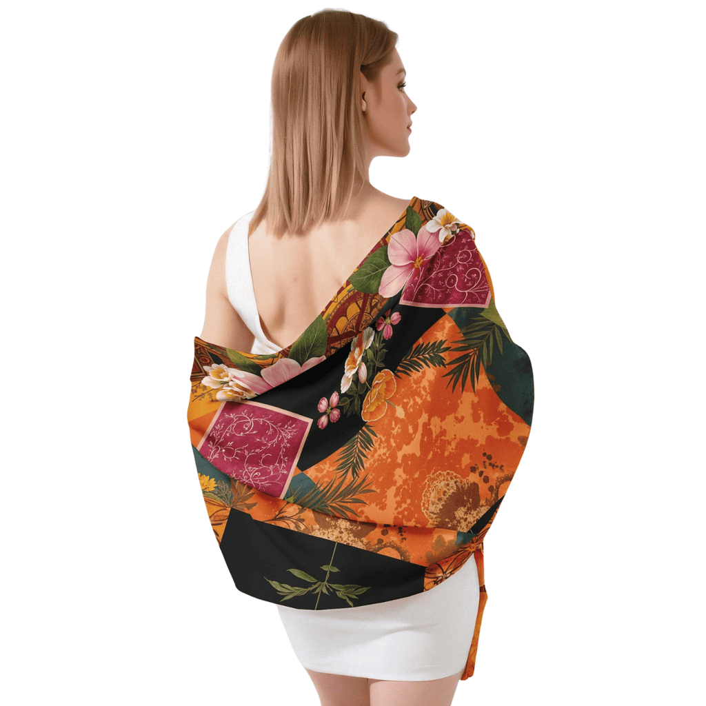 PARADISE FLORAL SILK LONG LADIES SCARF
