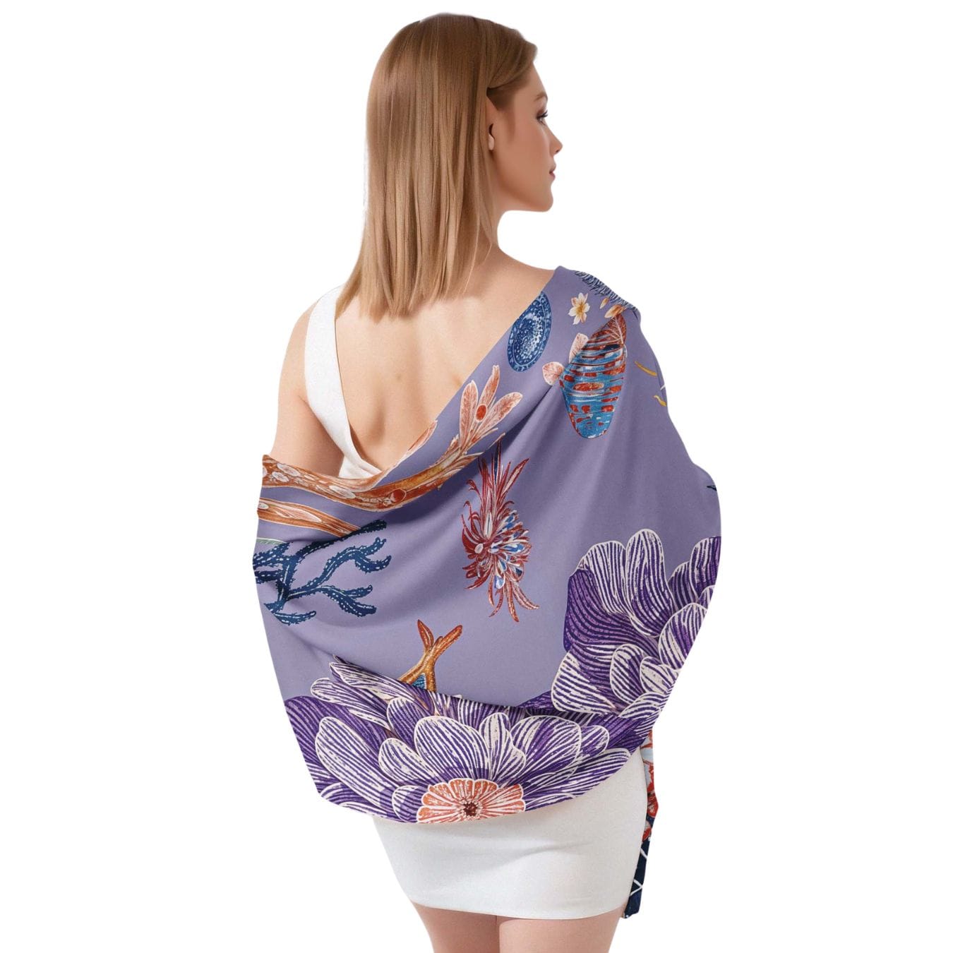 DRAGON BLOOM FANTASIA SILK LONG LADIES SCARF