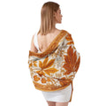GOLDEN FOLIAGE SILK LONG LADIES SCARF