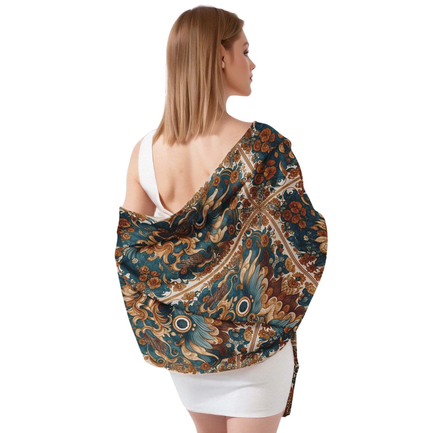 REGAL CELESTIAL DRAGON SILK LONG LADIES SCARF