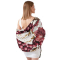 CRIMSON GRAPE BLOOM SILK LONG LADIES SCARF